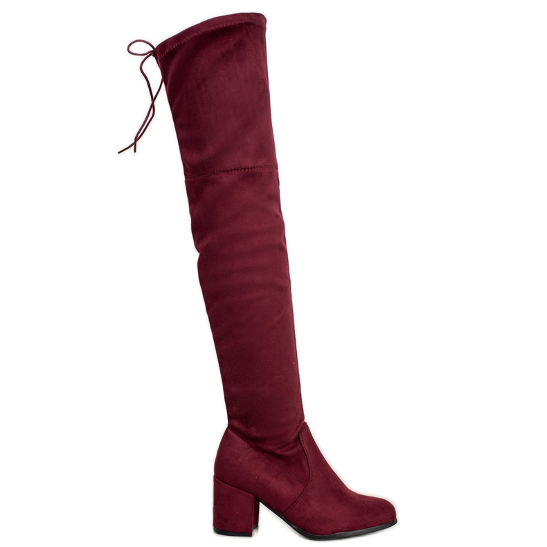 Ideal Shoes Čizme od bedra od antilopa crvena