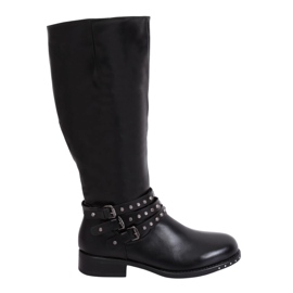 Crne Jahačke čizme s klinovima Y208 Crna