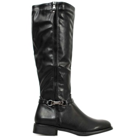 Super Me Čizme za jahanje s patentnim zatvaračem crna