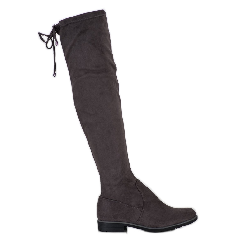 J. Star Čizme do bedra od antilopa s povezom siva