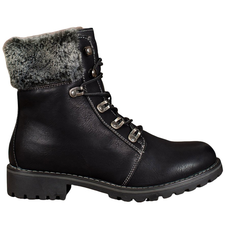 SHELOVET Vezani hvatači s krznom crno