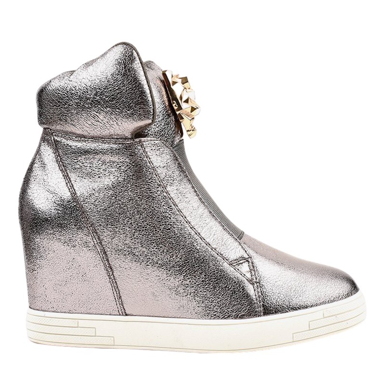 Srebrne tenisice na klinnoj peti jaguara KLS-105-4 siva