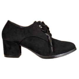 SHELOVET Vezane pumpe na stupu crna