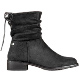 Flyfor Čizme od antilopa na ravnoj peti crna