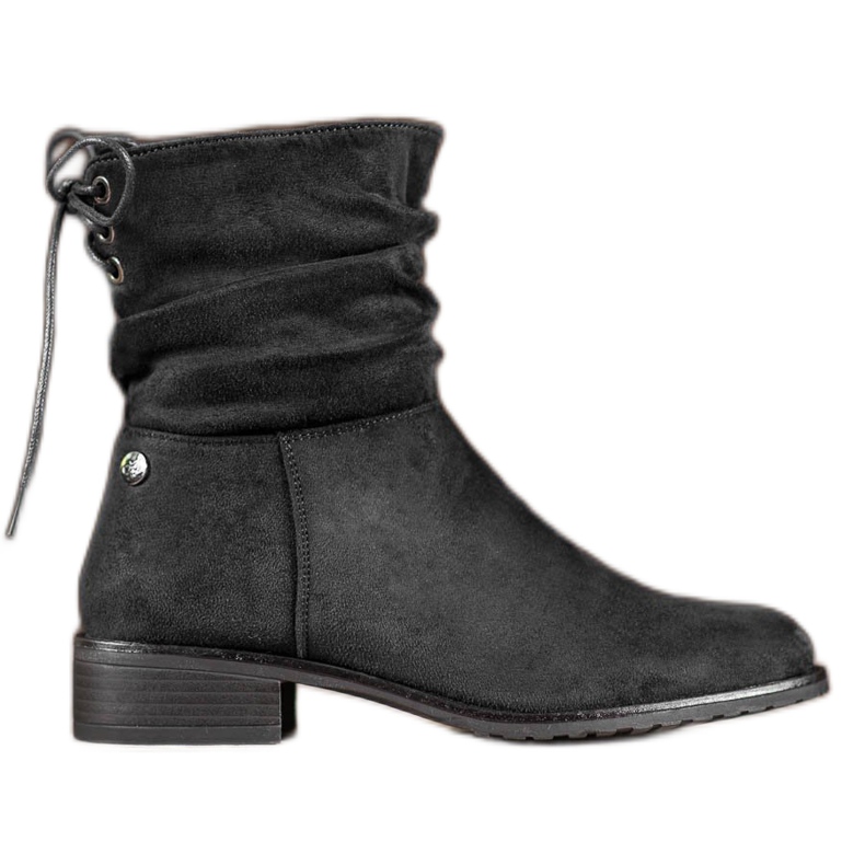 Flyfor Čizme od antilopa na ravnoj peti crno