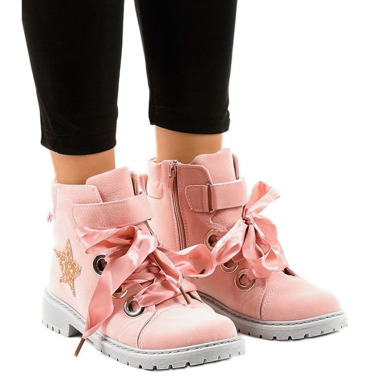 BM Ružičaste planinarske čizme sa zvjezdicom TL51-4 ružičasta