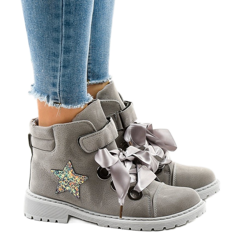 Sive planinarske čizme sa zvjezdicom TL51-3 siva