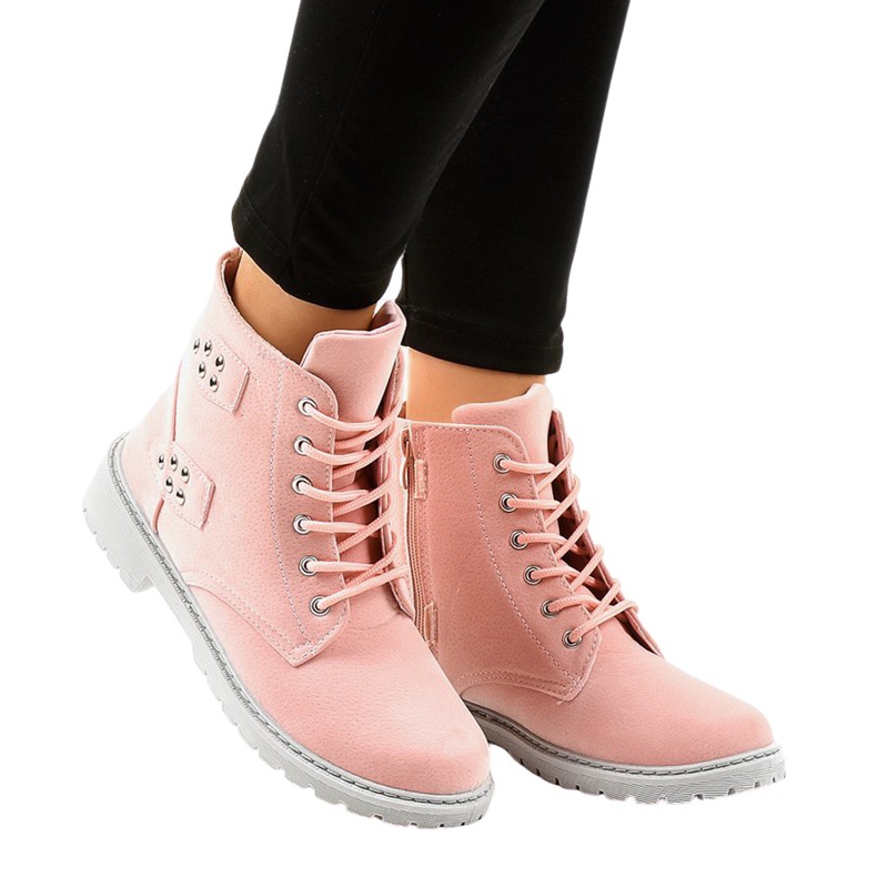 Ravne čizme od ružičaste antilopa TL93-4 ružičasta