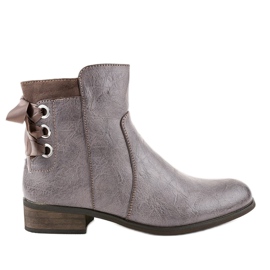 Kaki ravne čizme s krznom 1184-PA raznobojna zelena