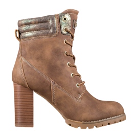 SDS Čizme na vezicu na postu smeđa