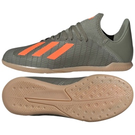 Unutarnje cipele adidas X 19.3 U Jr EF8376 siva siva