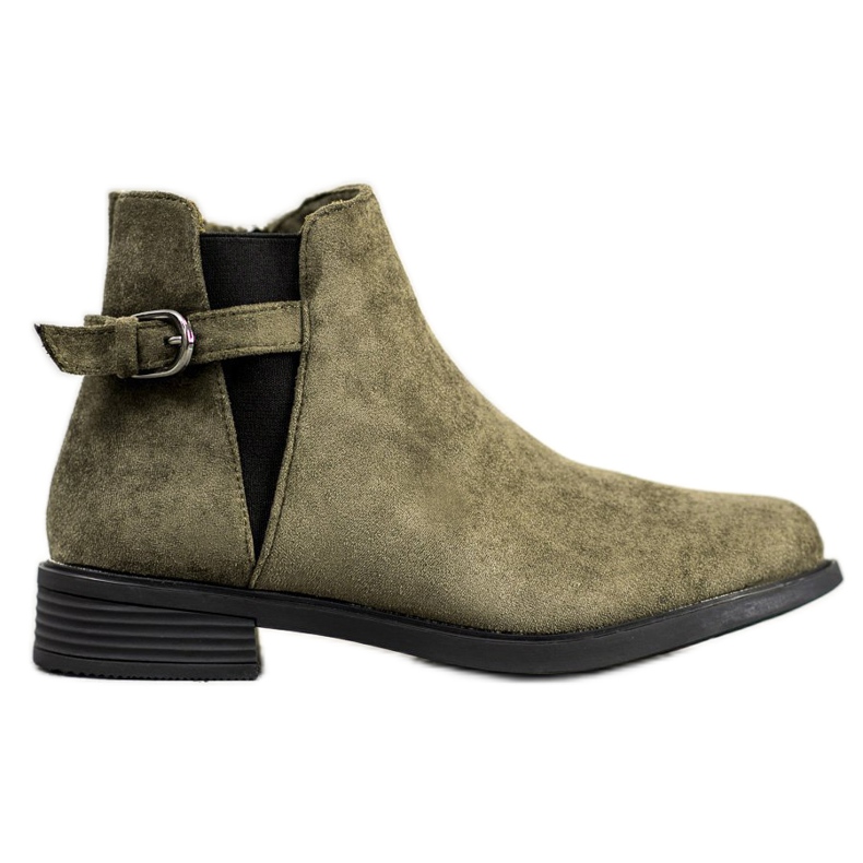 Ideal Shoes Čizme od antilopa zelena