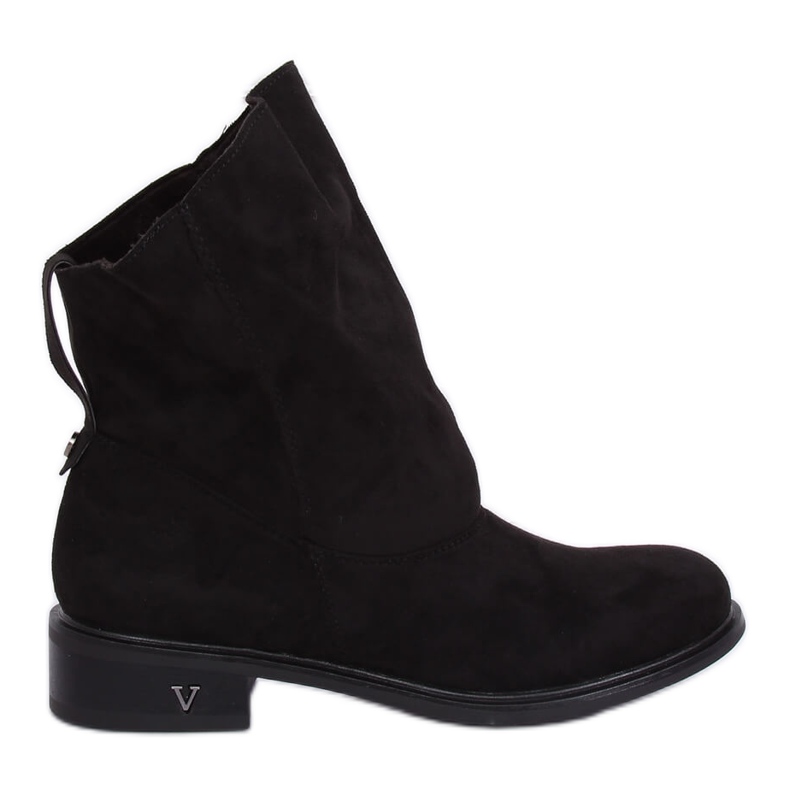 Crne čizme s naboranim gornjim dijelom crne 6672 Crne crno