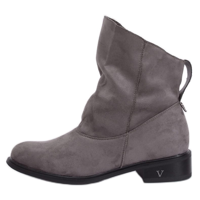 Sive čizme s naboranim gornjim dijelom 6672 Grey siva