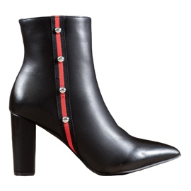 SHELOVET Čizme s ukrasnim pojasom crna