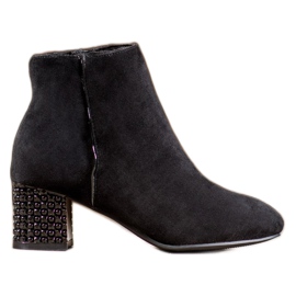 SHELOVET Čizme s ukrasnom petom crna