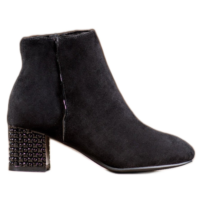 SHELOVET Čizme s ukrasnom petom crno