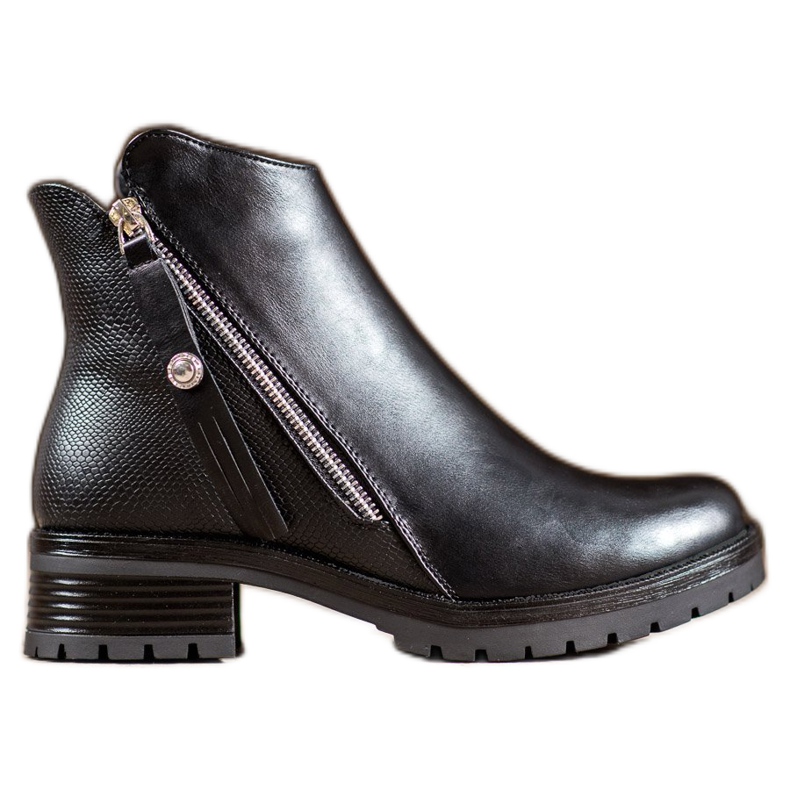 Super Me Crne čizme na patentni zatvarač crno