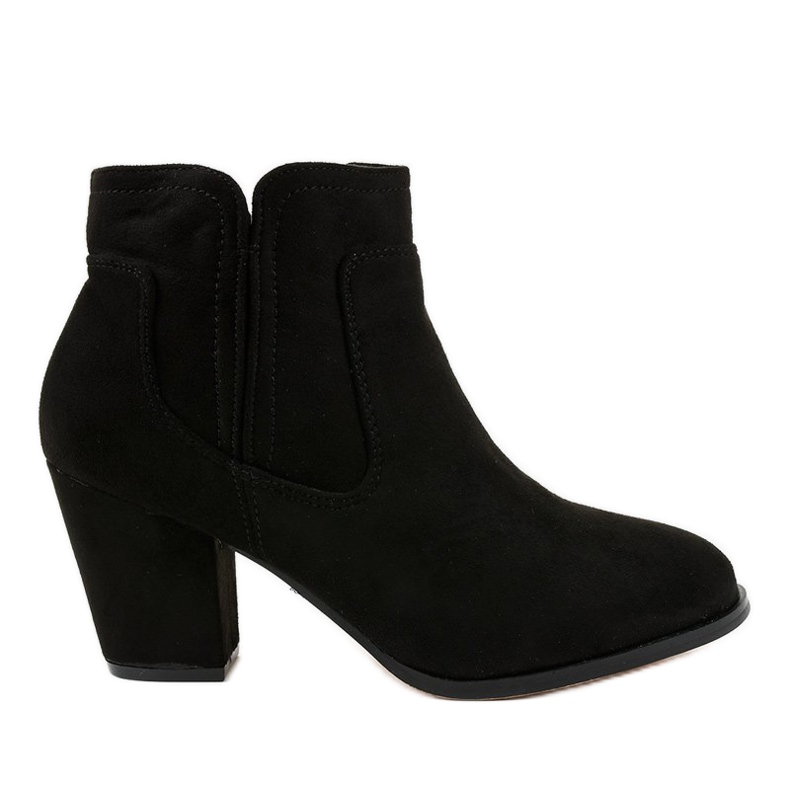 Crne izolirane čizme na stupu A8123 crno