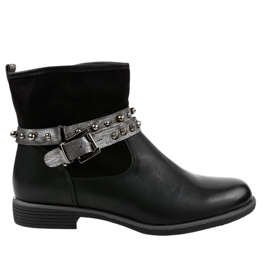 Crne ravne izolirane čizme 1049-PA crna