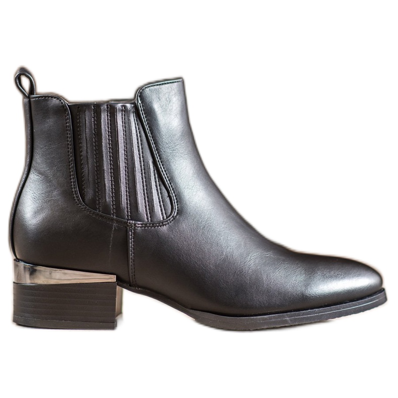 Super Mode Čizme s ukrasnom petom crno