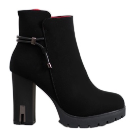 SHELOVET Čizme od tekstila na platformi crna