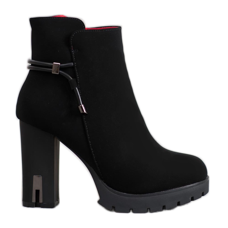 SHELOVET Čizme od tekstila na platformi crno