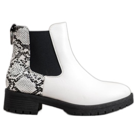 Erino High Chelsea Boots Snake Print bijela