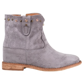 Bella Paris Kaubojske čizme od antilopa s mlaznicama siva