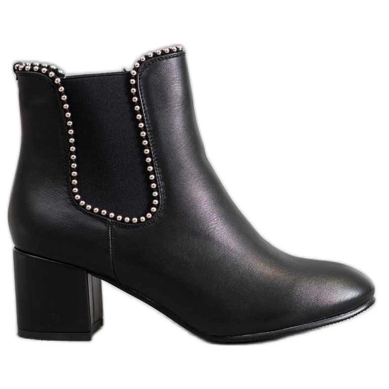 Janessa Elegantne čizme Chelsea na šanku crno