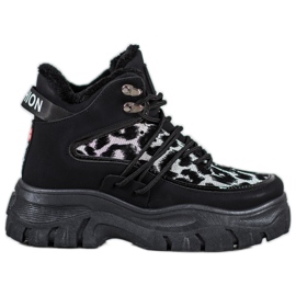 SHELOVET Tenisice s leopard printom crna
