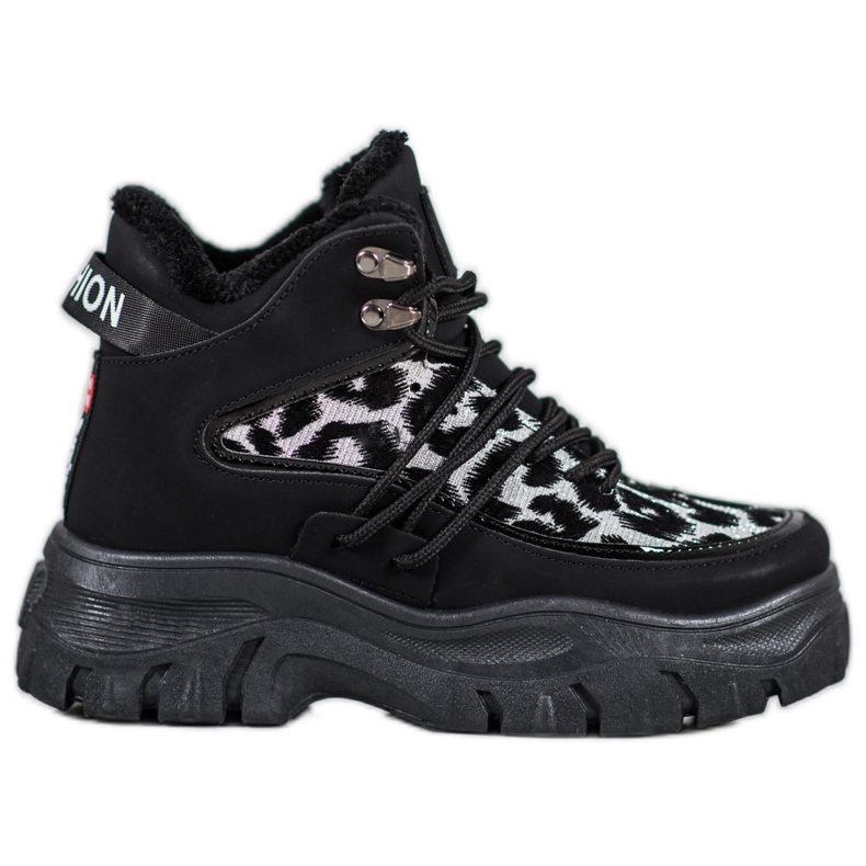 SHELOVET Tenisice s leopard printom crno