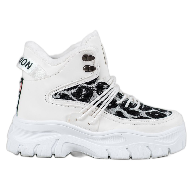 SHELOVET Tenisice s leopard printom bijela