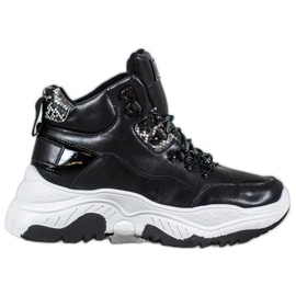 Bella Paris Modne tenisice na vezanje crna