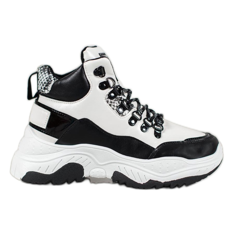 Bella Paris Modne tenisice na vezanje bijela crno