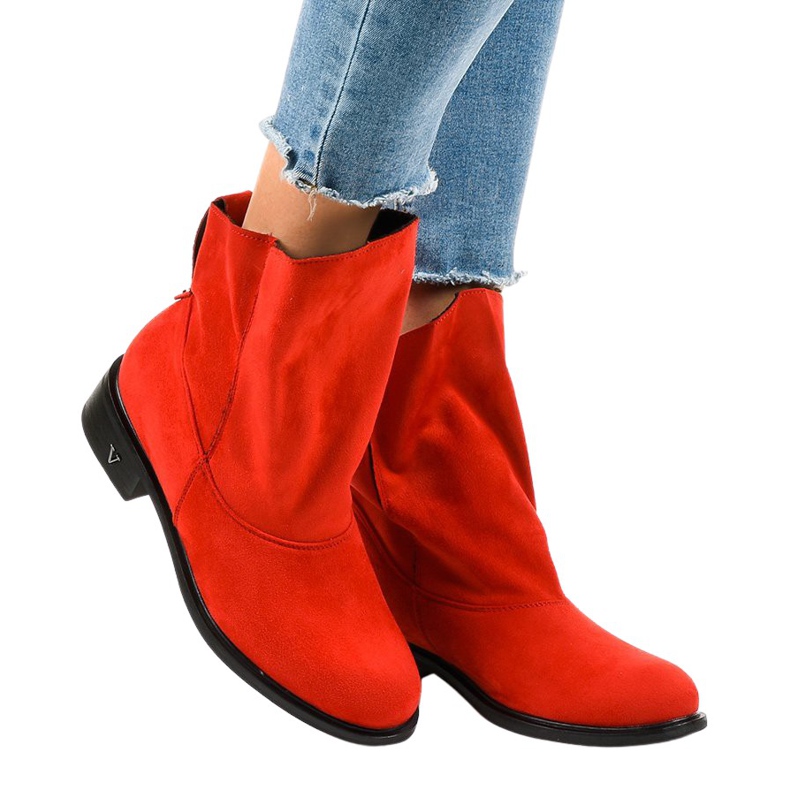 Crvene ravne izolirane čizme 6672-7 crvena