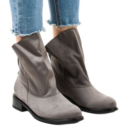 Sive ravne izolirane čizme 6672-7 siva