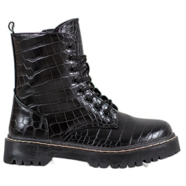 SHELOVET Modni radnici s eko kožom crna