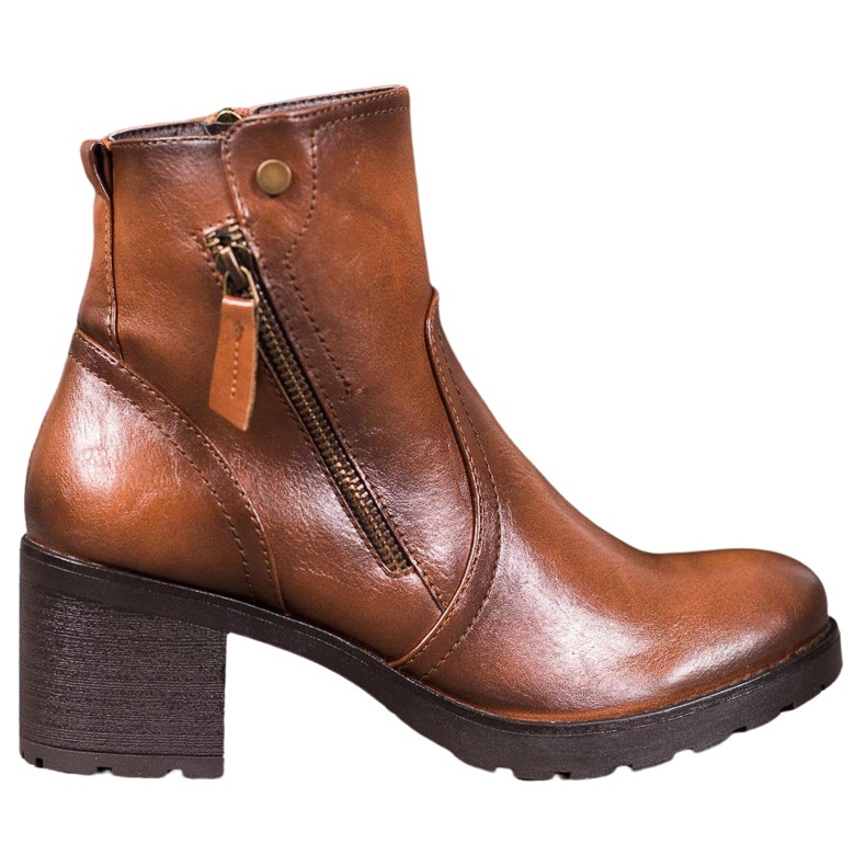 SHELOVET Čizme s patentnim zatvaračem smeđa