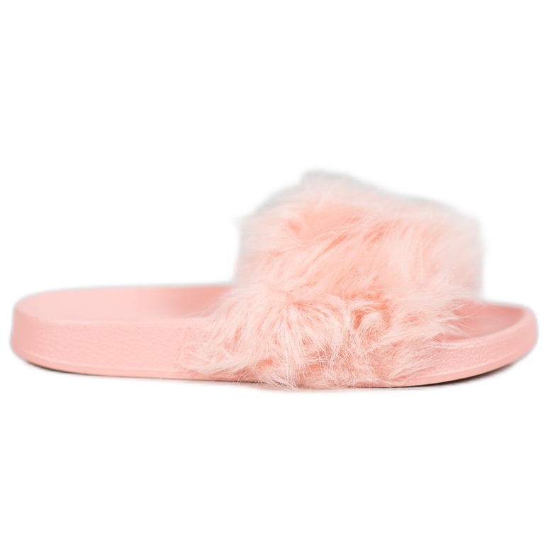 SHELOVET Gumene papuče s krznom ružičasta