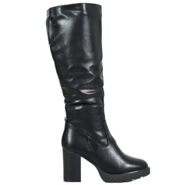 SHELOVET Crne čizme s eko kožom crna