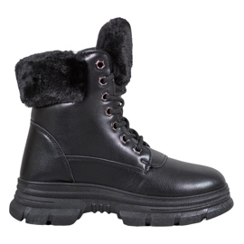 SHELOVET Radnice na vezanju s krznom crna