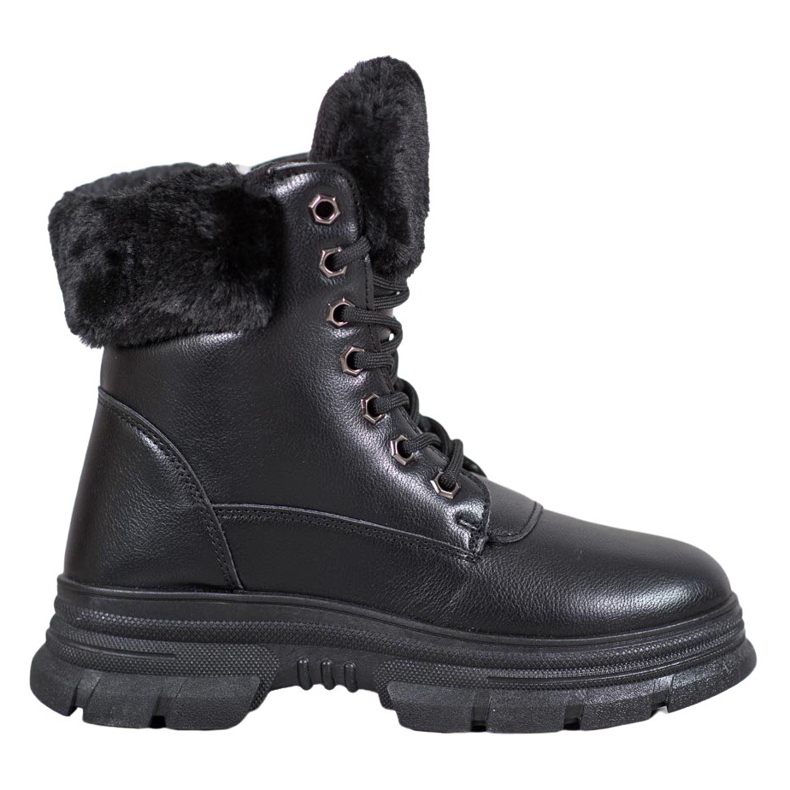 SHELOVET Radnice na vezanju s krznom crno