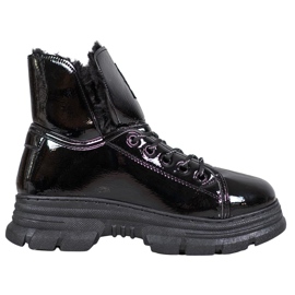 Bella Paris Lakirane tenisice od eko kože crna