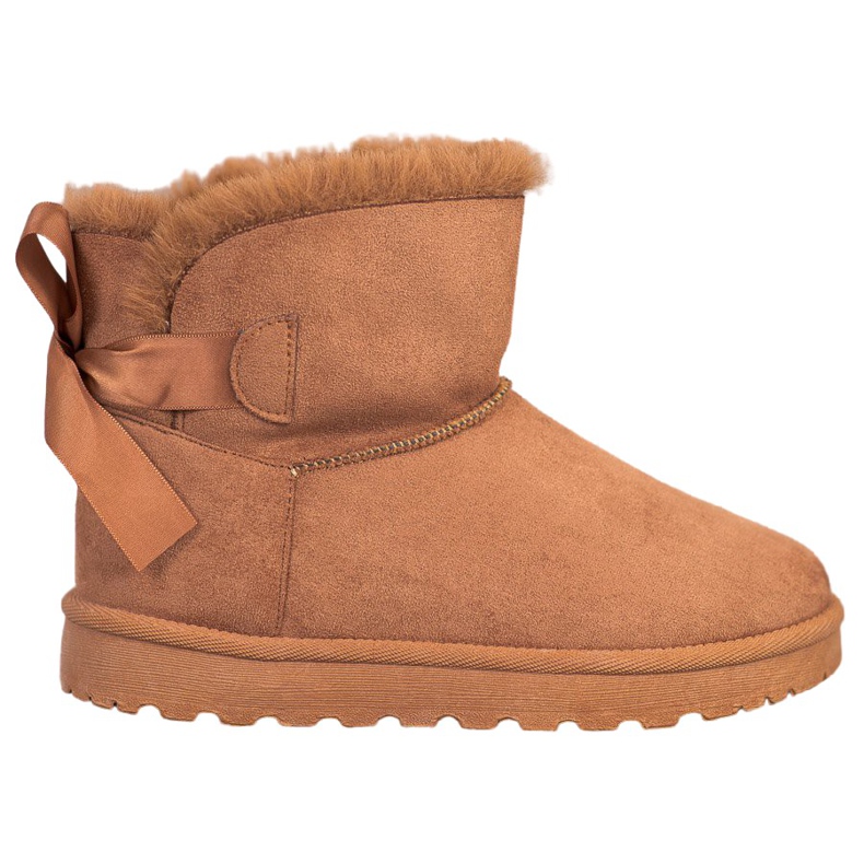 SHELOVET Topli mukluki s mašnom smeđa