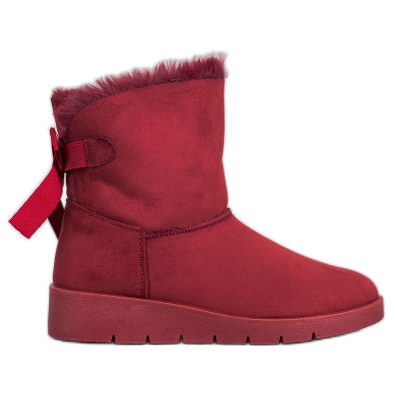 SHELOVET Maroon Mukluki na platformi crvena