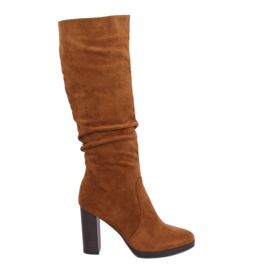 Klasične čizme s visokim potpeticama deva QQ-08 Camel smeđa