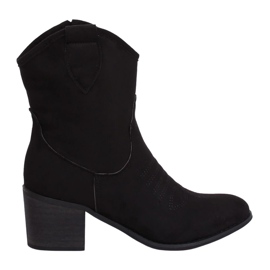 Crne kaubojske čizme od antilopa 5689 Crna crno