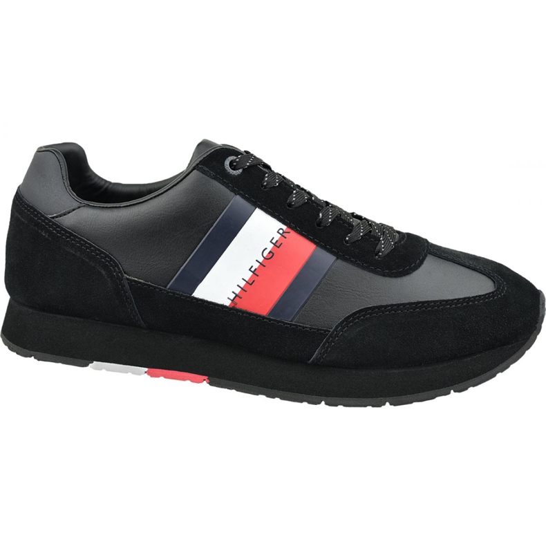 Cipele Tommy Hilfiger Korporativna kožna zastava Runner M FM0FM02380 990 crno