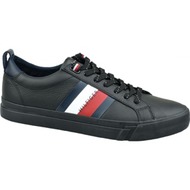 Cipele Tommy Hilfiger Flag Detail Kožna tenisica M FM0FM02576 Bds crna